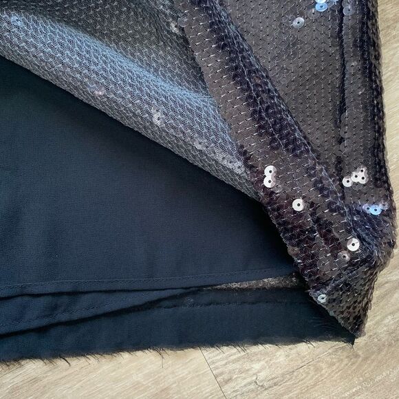 FINAL SALE Zara Woman Black Sequin Short Sleeve Tee NWT - Picture 3 of 5